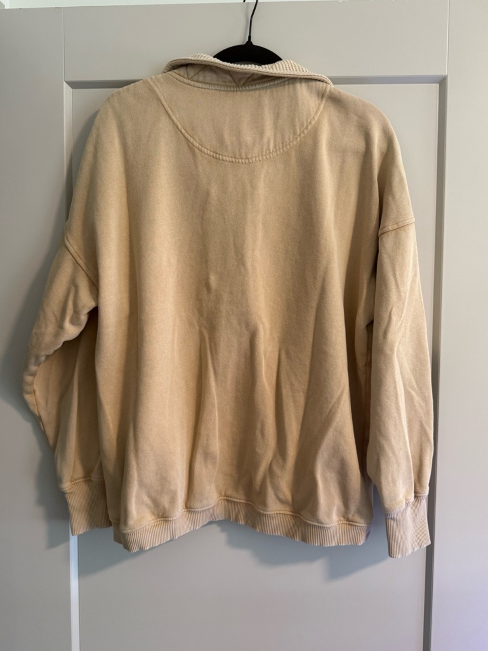 Aerie Oversized Getaway Quarter Snap Sweatshirt Koko Brown, size S, like new! - Picture 3 of 5